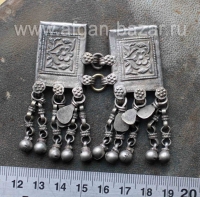 Традиционный афганский сдвоенный амулет - Тавиз, подвеска - деталь налобного укр