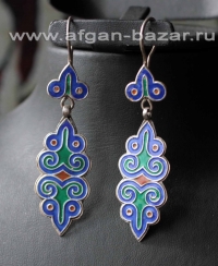 Афганские серьги с горячей эмалью Афганские серьги с горячей эмалью