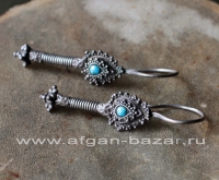 Уникальные старинные афганские серьги "Гушвара"