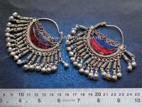 Афганские племенные серьги - височные подвески. Пакистан, народность Белуджи (Ku