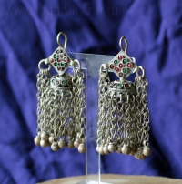 Афганские племенные височные подвески. Афганистан или Пакистан (Вазиристан) - пу