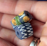 Африканские стеклянные бусины Кробо - African Ghana Krobo Beads. Лот из двух бус