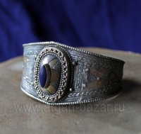 Винтажный афганский браслет с лазуритом. Афганистан, 20-21 в.