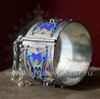 Марокканский браслет с перегородчатой эмалью в алжирском стиле