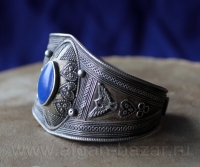 Винтажный афганский браслет в туркменском стиле с лазуритом. Афганистан, конец 2