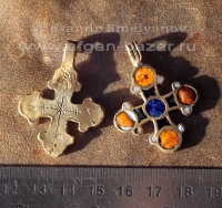 Кулон-крест в византийском стиле по мотивам средневековых украшений с горячей эм