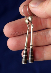 Туарегские серьги с инкрустацией. Марокко или западная Сахара (Мавритания, Мали,