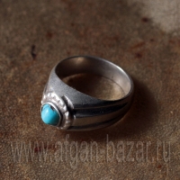 Египетский винтажный перстень с синайской бирюзой. Египет, Каир, 20-21 в. Размер
