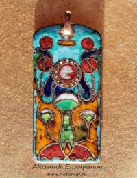 Александр Емельянов. кулон "Вечный Египет, мистерия Восхода". Медь, горячая перегородчатая эмаль Александр Емельянов. кулон "Вечный Египет, мистерия Восхода". Медь, горячая пере