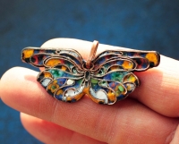 Кулон в китайском стиле в форме бабочки. Автор - Solus Rex Медь, горячая перегор