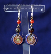 Александр Емельянов. Серьги "Восход". Медь, горячая перегородчатая эмаль