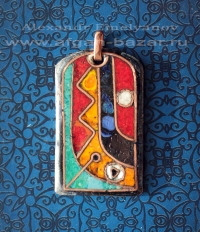 Александр Емельянов. Кулон "Энергия Солнца". Медь, горячая перегородчатая эмаль