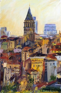 Александр Емельянов. Стамбул, вид Галаты со стороны Ункапаны, Холст, масло Александр Емельянов. Стамбул, вид Галаты со стороны Ункапаны, Холст, масло