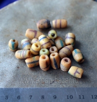 Африканские стеклянные бусины Кробо - African Ghana Krobo Beads. Лот из двадцати