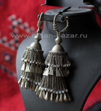 Афганские племенные серьги - височные подвески. Афганистан, народность Хазара, 2