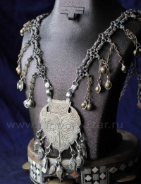 Афганское племенное колье - амулет на цепи "sanjir-i-talesm" (фарси). Афганистан