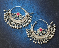 Старые племенные серьги - височные подвески (Kuchi tribal jewelry)