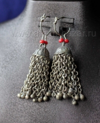 Племенные серьги - височные подвески. Пакистан, Сват-Кохистан или Кашмир, 20 в. Племенные серьги - височные подвески. Пакистан, Сват-Кохистан или Кашмир, 20 в.