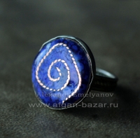Александр Емельянов. Кольцо "Спираль". Медь, горячая перегородчатая эмаль