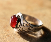 Иранский мужской перстень с йеменским сердоликом (Aqeek Yamani)