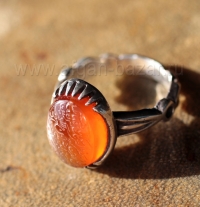 Иранский винтажный перстень с сердоликом и каллиграфической надписью