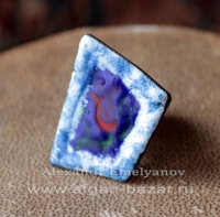 Александр Емельянов. Кольцо "Тюльпан". Медь, горячая эмаль