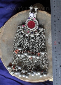 Подвеска-амулет из старой монеты с бубенчиками. Деталь костюма или пояса