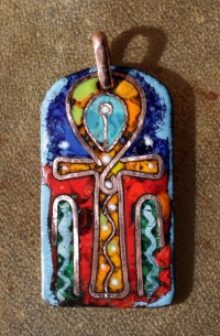 Кулон-амулет в древнеегипетском стиле "Анкх". Автор - Александр Емельянов. Медь,