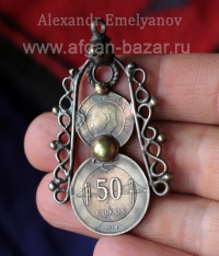 Подвеска с турецкими монетами по мотивам афганских украшений народности Хазара. Автор - Александр Емельянов Подвеска с турецкими монетами по мотивам афганских украшений народности Хазара.