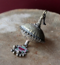 Деталь височной подвески (Kuchi tribal jewelry). Северо-западный Пакистан, долин