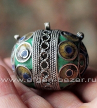 Традиционная марокканская бусина - коннектор "Тагамут" (Tagamouth) с горячей эма