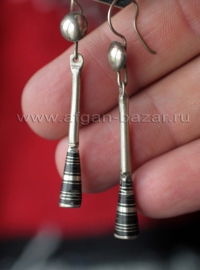 Туарегские серьги с инкрустацией. Марокко или западная Сахара (Мавритания, Мали,