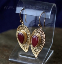 Турецкие серьги в форме узора Бута или Boteh