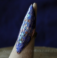 Традиционное мультанское кольцо с холодной эмалью. Пакистан, Мультан, вторая пол