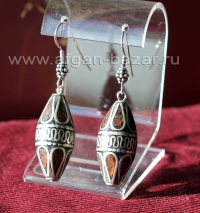 Непальские серьги в этническом стиле непальские украшения в стиле Трайбл