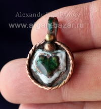 Александр Емельянов. Кулон "Тайный сад".  Медь, штамп, скручивание, горячая эмал