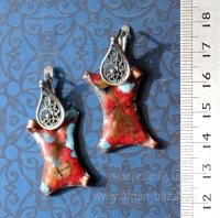 Александр Емельянов. Серьги "Золотое руно". Медь, горячая эмаль с росписью золот