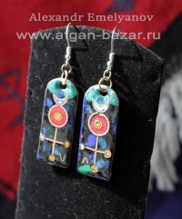 Александр Емельянов. Серьги "Меркурий". Медь, горячая перегородчатая эмаль