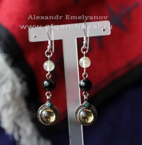 Серьги с монетами, выполненные по мотивам этнических украшений. Автор - Емельяно