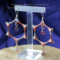 Александр Емельянов. Серьги "Звезды". Медь, горячая перегородчатая эмаль