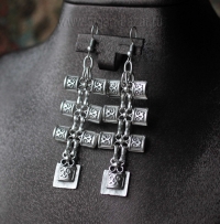 Серьги в восточном стиле из ювелирного сплава