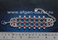 Браслет в восточном стиле из ювелирного сплава с посеребрением