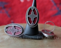 Кольцо из ювелирного сплава в казахском стиле