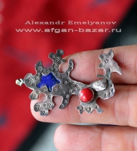 Заколка в виде птицы - авторская реплика афганского украшения 20 в. (Кучи, Хазар