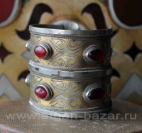 Туркменский двухрядный браслет "Билезик"