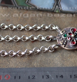 Подвеска из советской монеты по мотивам афганских племенных украшений (Tribal Ku