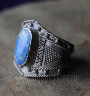 Винтажный афганский перстень с лазуритом. Афганистан, конец 20 в.