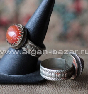 Афганский племенной перстень с сердоликом (Kuchi Tribal Ring)