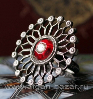 Старое афганское кольцо с солярной символикой "Ангуштар" (Angushtar)