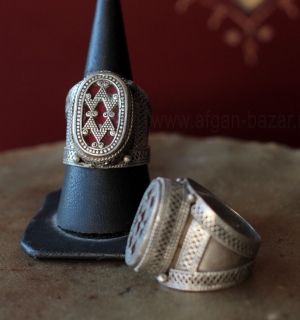 Серебряный афганский перстень в казахском стиле. Афганистан, современная работа
